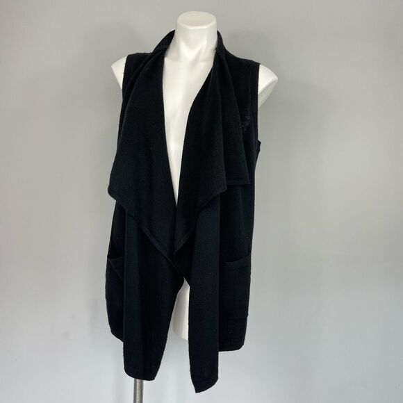 The Kooples Sport Wool Cashmere sleeveless open front cardigan vest sweater S - Picture 10 of 16